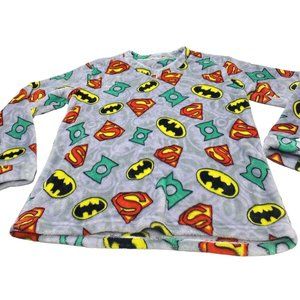 Batman Superman And Green Lantern Soft Fleece cozy Pj Top New No Tags Size Small